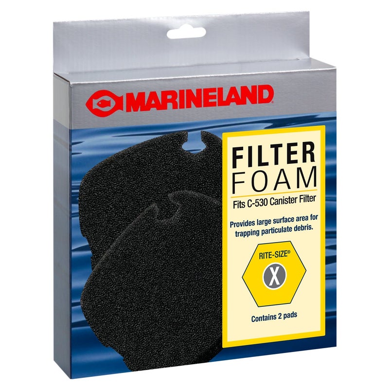 Marineland Filter Foam 2 Count, Supports Biological And Mechanical aquarium Filtration, Rite-Size X, Blacks & Gray (PA11501) - Image 1